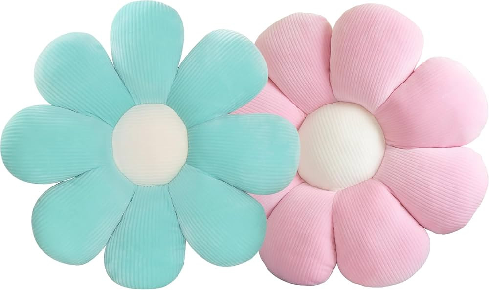 Flower Pillow, 2PCS Flower Floor Pillow Seat Cushion,Daisy Pillow Aesthetic Flower Shaped Pillow,... | Amazon (US)
