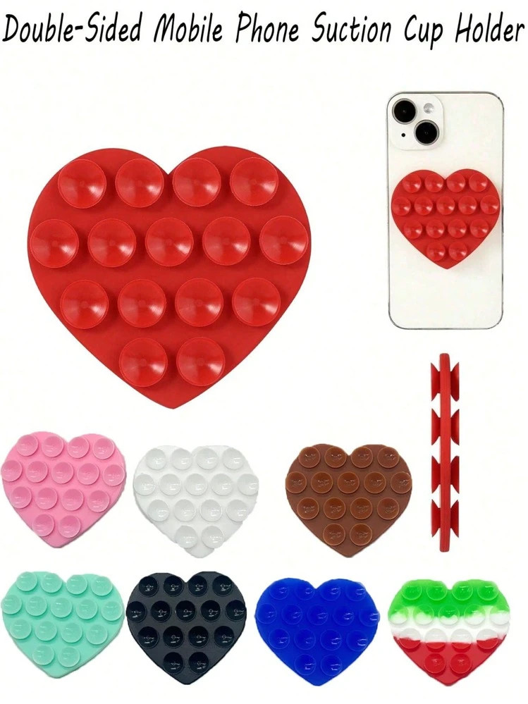 Double-Sided Suction Cup Phone Holder, Silicone Suction Cup Phone Case Adhesive Grip, Hands-Free ... | SHEIN