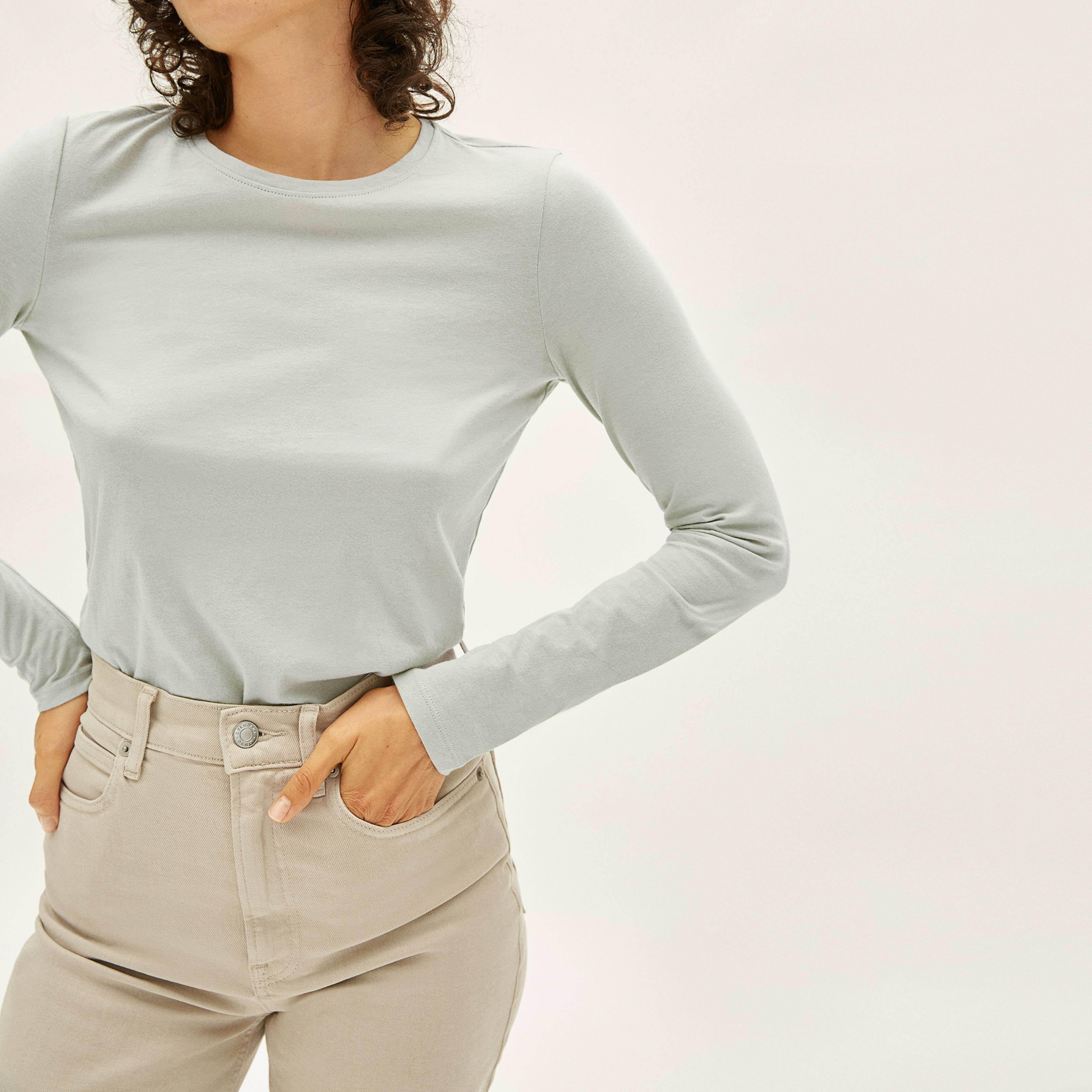 Women's Organic Cotton Long-Sleeve Crew Sweater by Everlane in Laurel, Size XS | Everlane