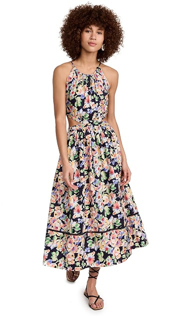 Floral Cut Out Midi Dress | Shopbop
