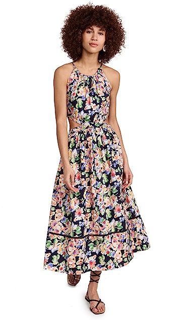 Floral Cut Out Midi Dress | Shopbop