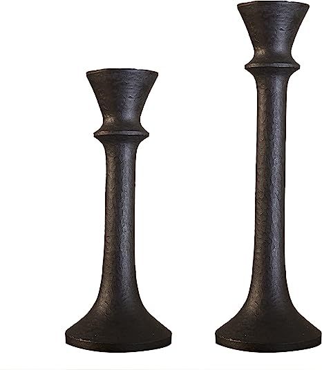 GiveU Rustic 2 Pack Candlestick Decorative Taper Candle Holder for Table Centerpiece, 7" x 9", Br... | Amazon (US)