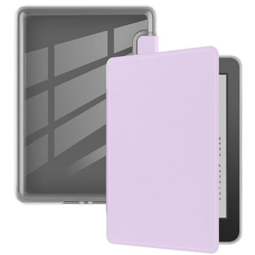 Case for 7" Kindle Colorsoft (1th Generation-2024 Release), Ultra Clear Soft Flexible Transparent TPU Back Cover with Auto Sleep/Wake for Kindle Colorsoft (Model NO. SA56CP), Light Purple | Amazon (US)