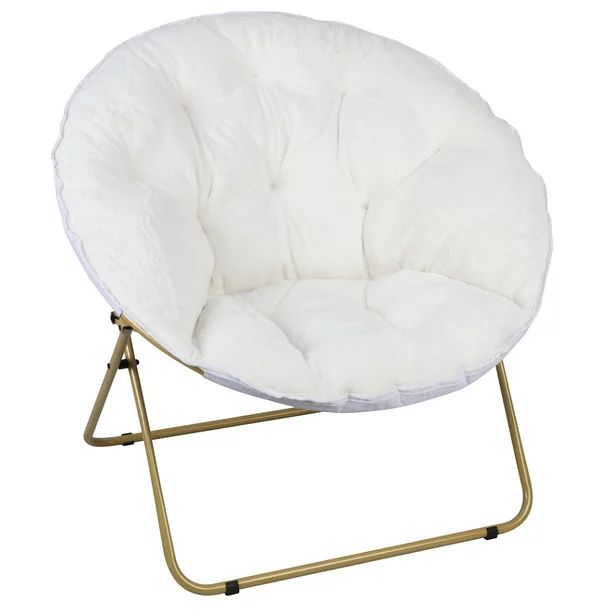 Mainstays Oversized Plush Saucer Chair, White | Walmart (US)