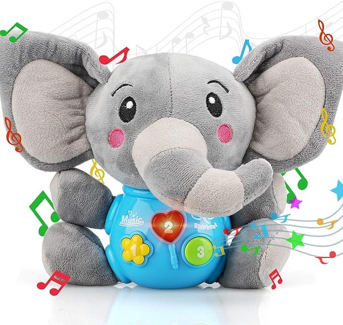 STEAM Life Plush Elephant Baby Toys - Newborn Baby Musical Toys for Baby 0 to 36 Months - Light U... | Amazon (US)