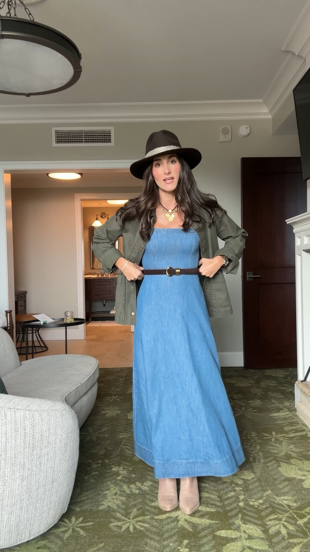 Fall styling for a denim dress! In an xs  

#LTKFindsUnder100 #LTKFindsUnder50 #LTKSeasonal