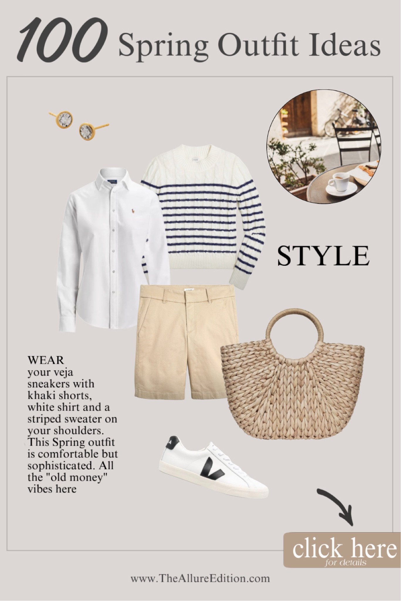 Spring Outfit idea
Spring white skinny jeans pants, old money outfit 
Spring outfit inspiration 
Spring capsule wardrobe 
Skirt
Khaki shorts 
Dress, Trench coat, blacl bag, raffia bag
#outfitideas 

#LTKFind #LTKstyletip #LTKSeasonal