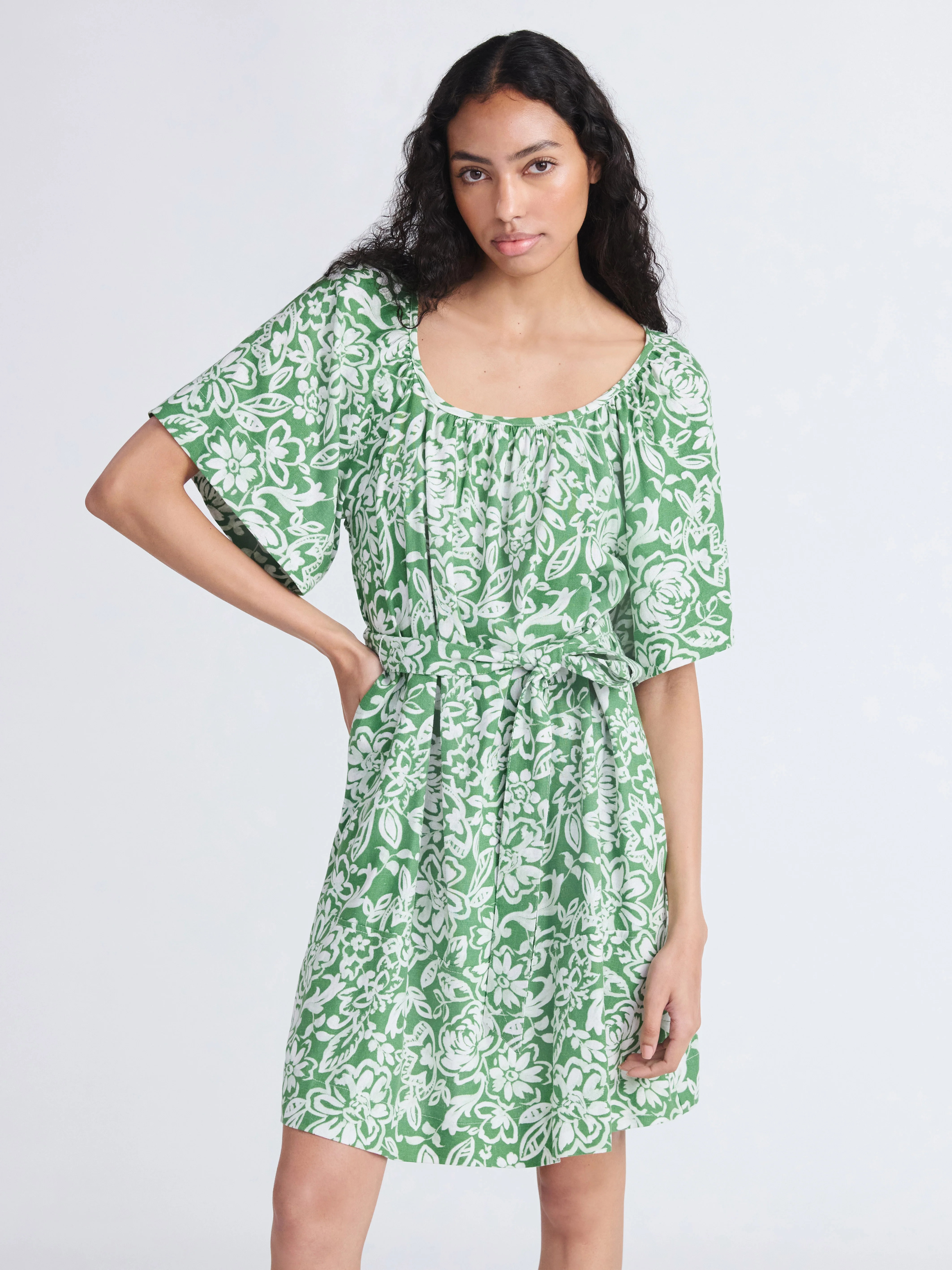 Free Assembly Women's Square Neck Mini Dress, Sizes XS-XXL - Walmart.com | Walmart (US)