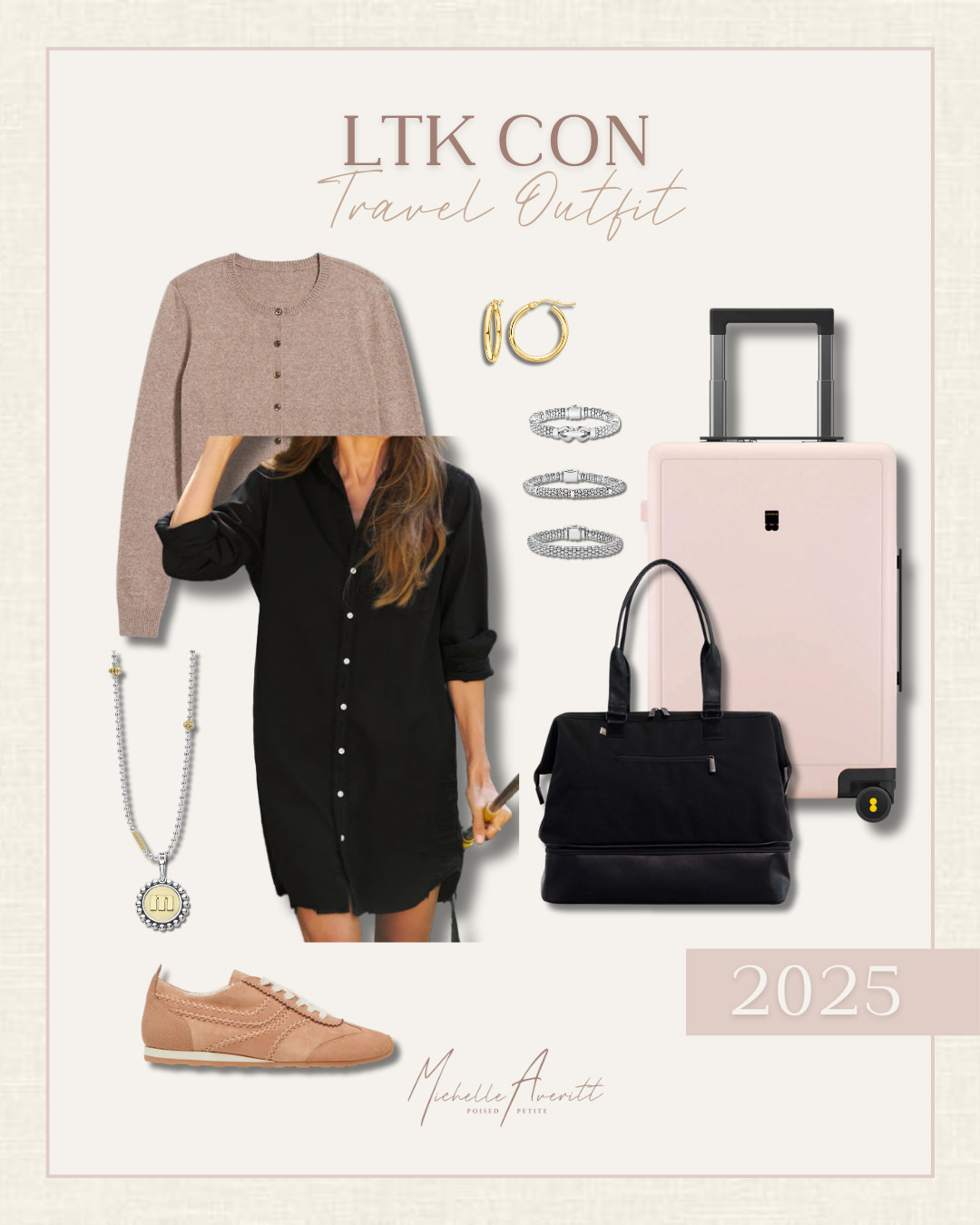 My Travel Day outfit & go-to luggage. Prioritizing comfort and style for my commute. 

 #LTKCon #LTKPetite #LTKStyleTip