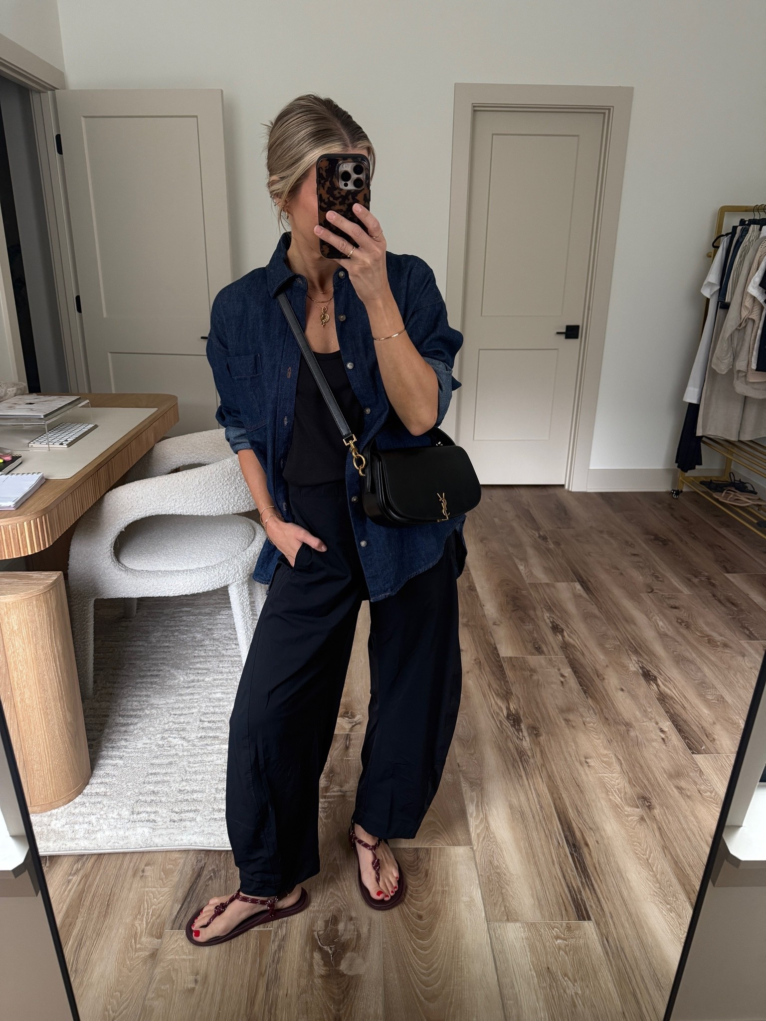 Wearing 4/reg pants (sized up one), xs denim shirt, XS tank, sandals tts

#LTKootd #LTKOver40 #LTKSeasonal