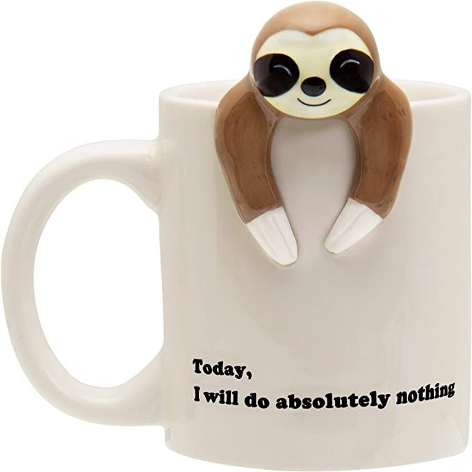Funny Sloth Coffee Mug, Cute Sloth Gifts For Women and Men, White Elephant - Secret Santa - Birth... | Amazon (US)