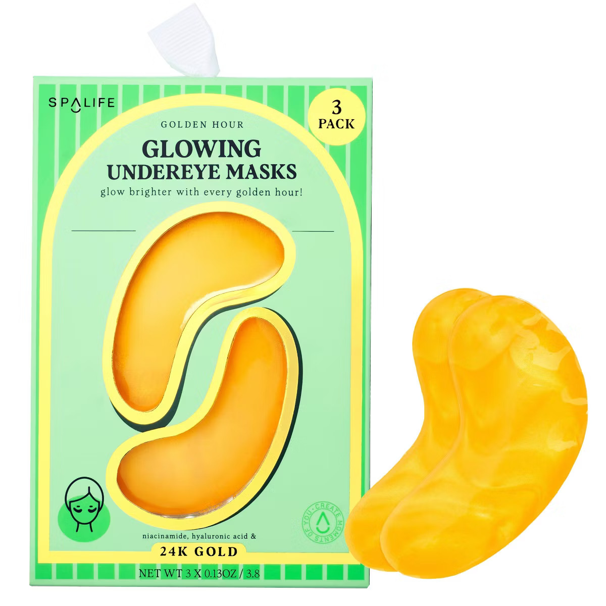 SpaLife Glowing Undereye Mask - Golden Hour - 3ct | Target