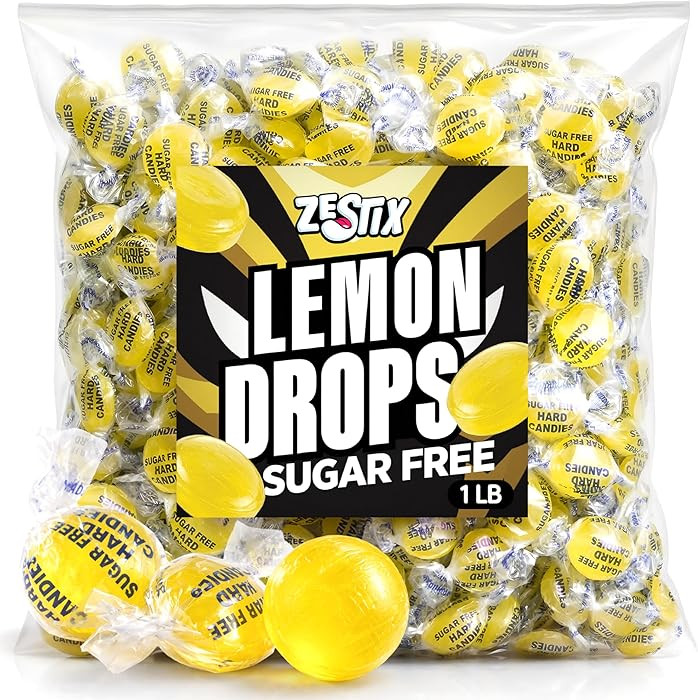 Sugar Free Lemon Drops Hard Candy, 1 lb. Bag, Individually Wrapped Lemon Candy, Sugarless Low Cal... | Amazon (US)
