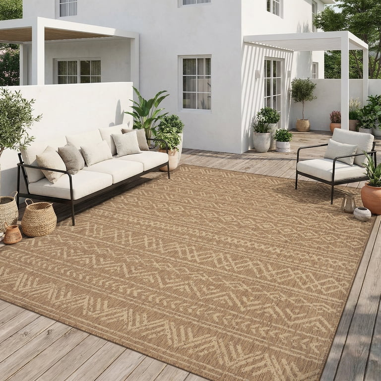 SIXHOME Outdoor Rugs 8'x10' Patio Rug Boho Geometric Indoor Outdoor Rugs Polypropylene Washable N... | Walmart (US)