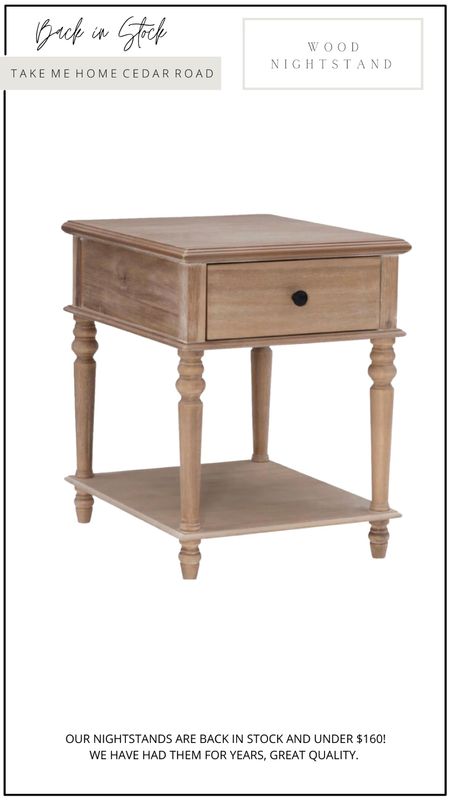 BACK IN STOCK! Our nightstands are always a best seller and they are back in stock for under $160! They are a little deeper than standard nightstands FYI, perfect for a wingback headboard. 

Wood nightstand, nightstand, bedroom, bedroom furniture, Walmart

#LTKsalealert #LTKhome