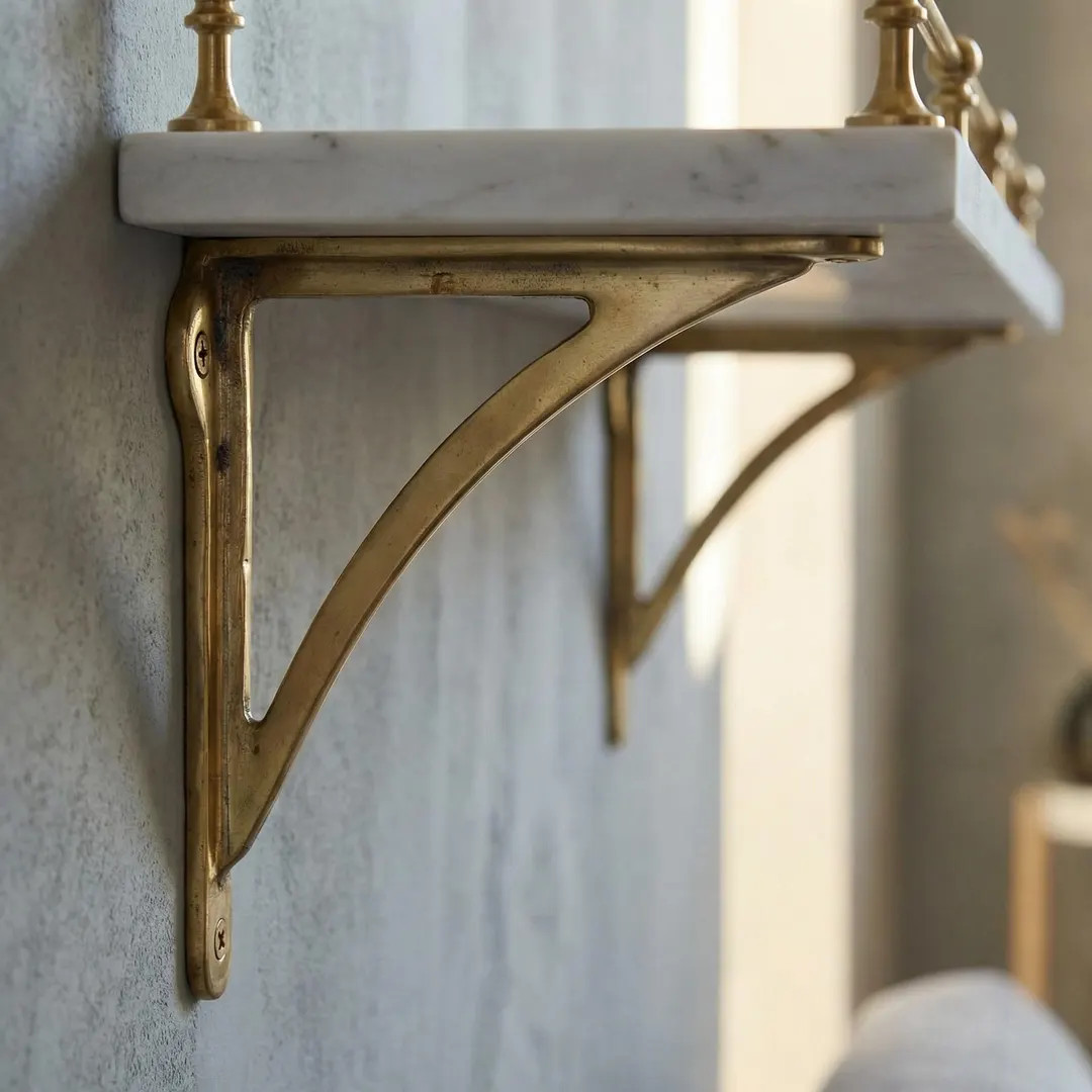 Unlacquered Brass Shelf Bracket: Heavy Duty Solid Brass Wall Support - Etsy Canada | Etsy (Global)