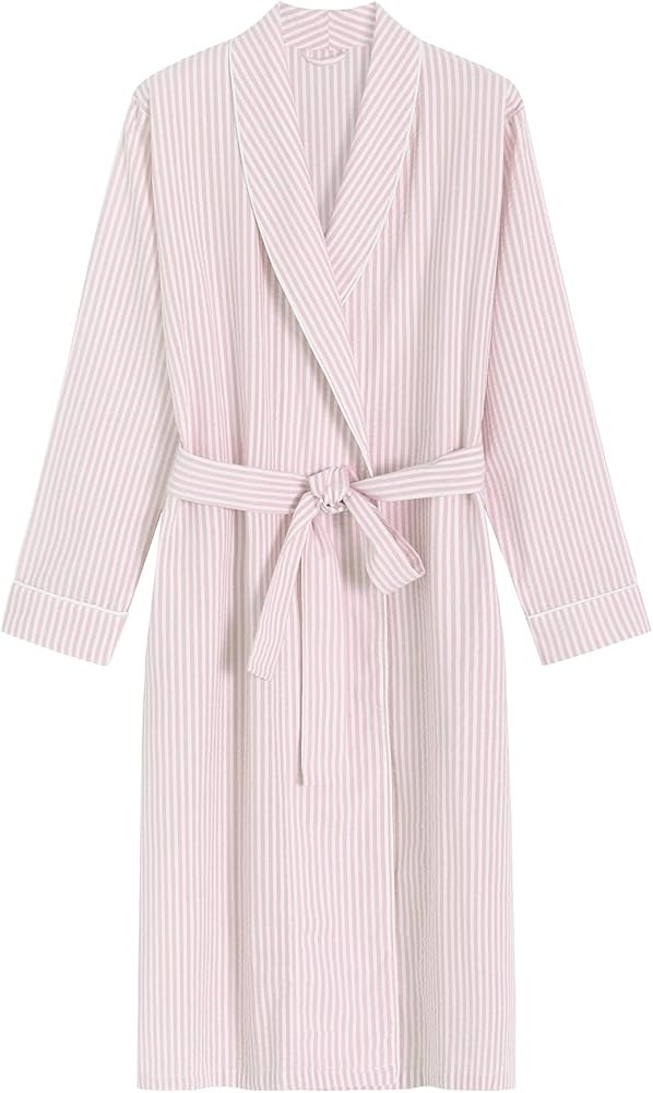 Latuza Women's Seersucker Robe Cotton Bathrobe with Pockets | Amazon (US)