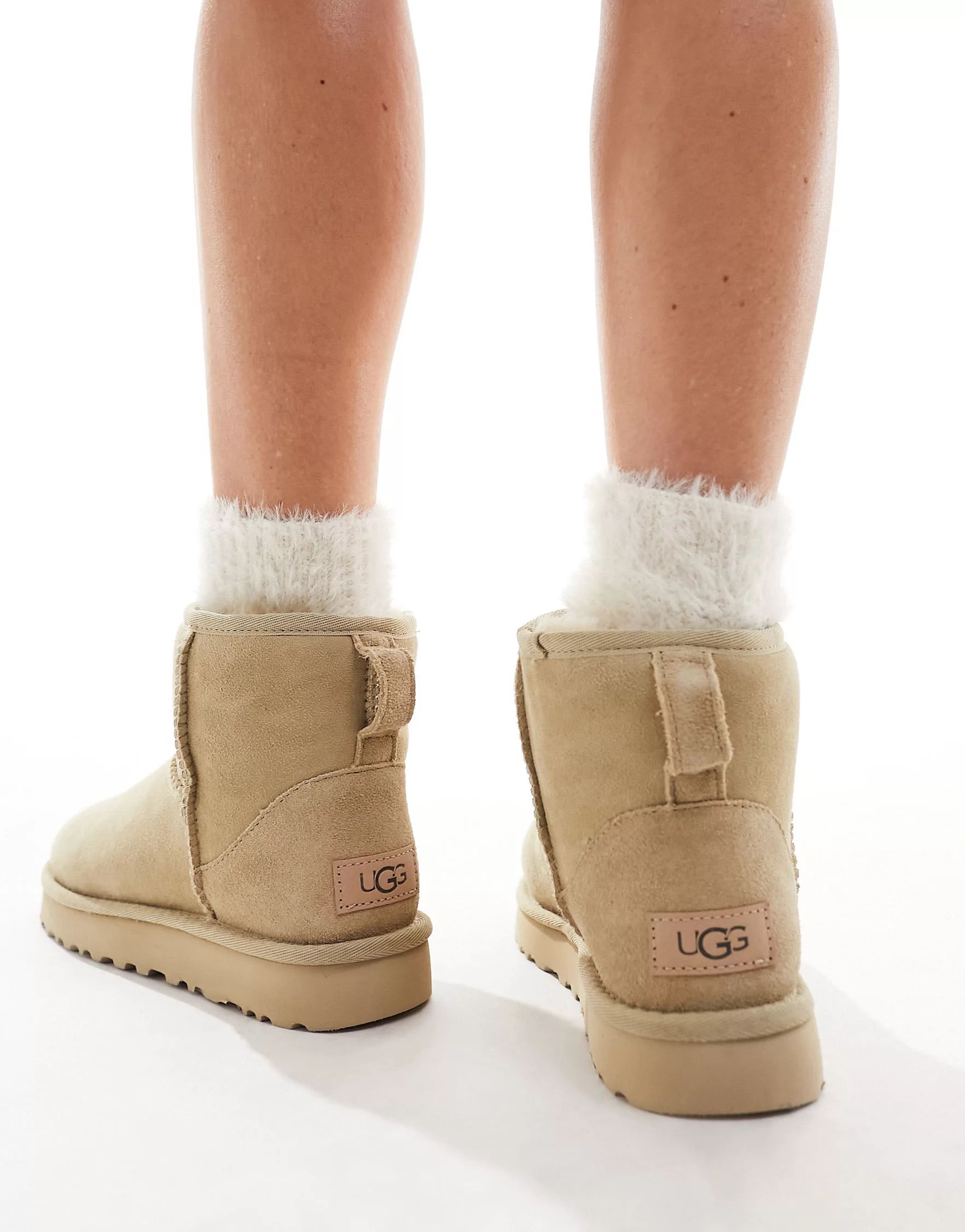 UGG Classic mini II boots in stone | ASOS (Global)