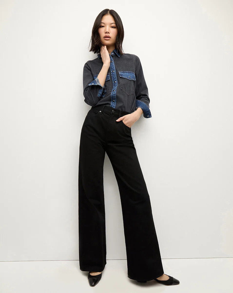 Taylor High Rise Wide Leg in Onyx | Veronica Beard | Veronica Beard