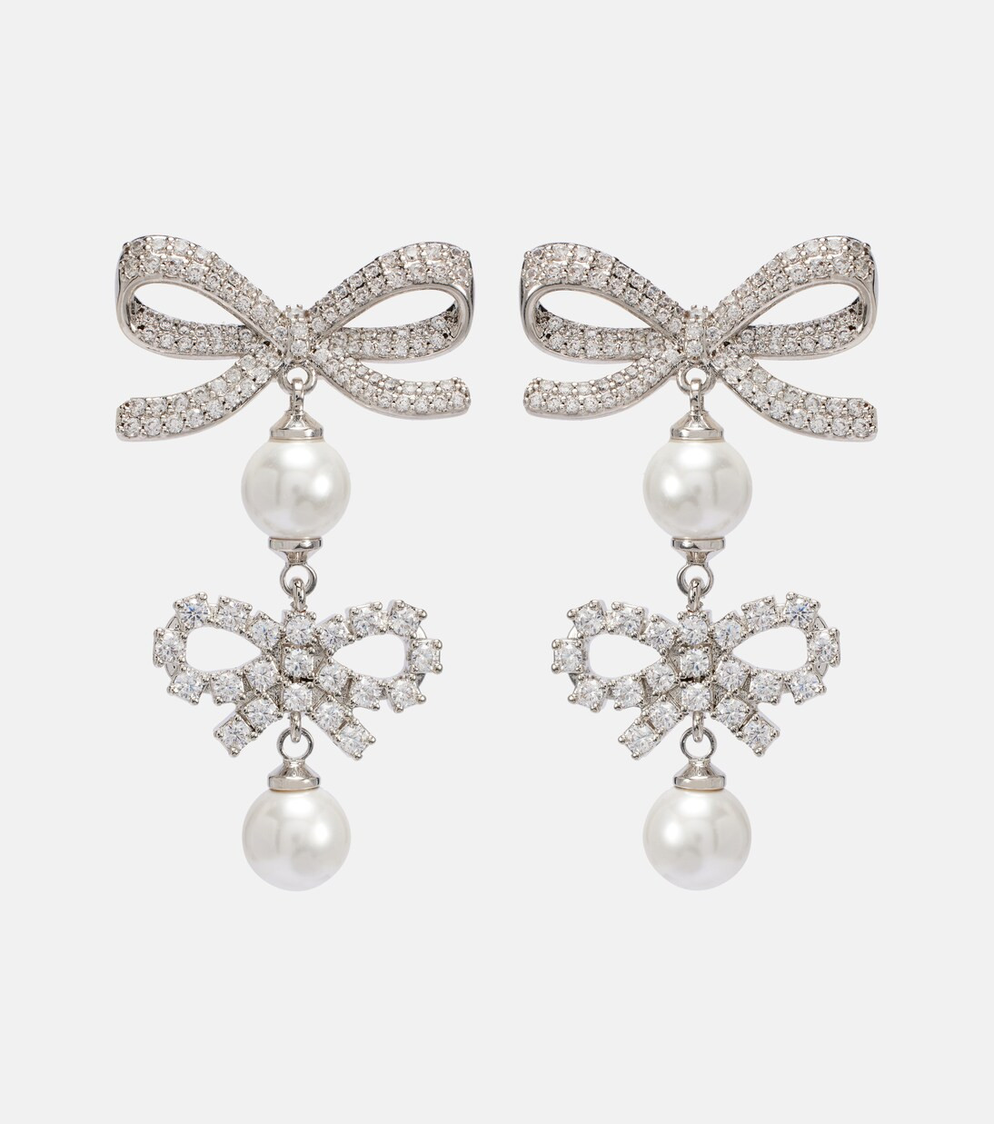 Bow-detail embellished faux pearl earrings | Mytheresa (DACH)
