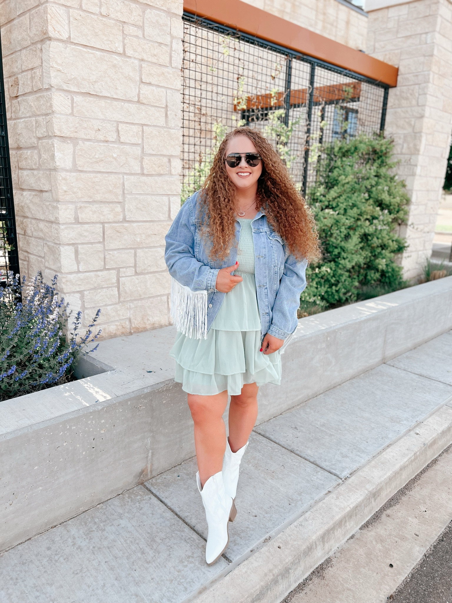 Loving this concert look 🤍⚡️ concert look | concert outfit inspo | western concert outfit | country concert outfit | Taylor swift concert outfit | spring dress | spring finds | amazon dress | fringe jacket | amazon fringe jacket | cowboy boots | white cowboy boots | amazon cowboy boots | amazon boots | amazon fashion | amazon finds 

#LTKSeasonal #LTKstyletip #LTKcurves