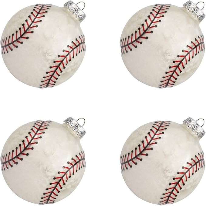 Amazon.com: Glass Baseball Christmas Ornaments 3.15-Inch for Christmas Tree Decorations Sport Nov... | Amazon (US)