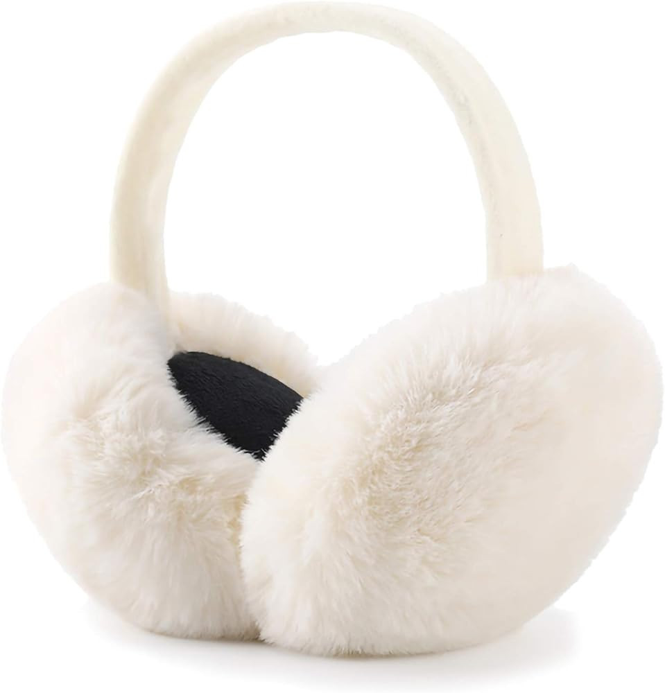 LCXSHYE Winter Ear muffs Faux Fur Warm Earmuffs Cute Foldable Outdoor Ear Warmers For Women Girls | Amazon (US)
