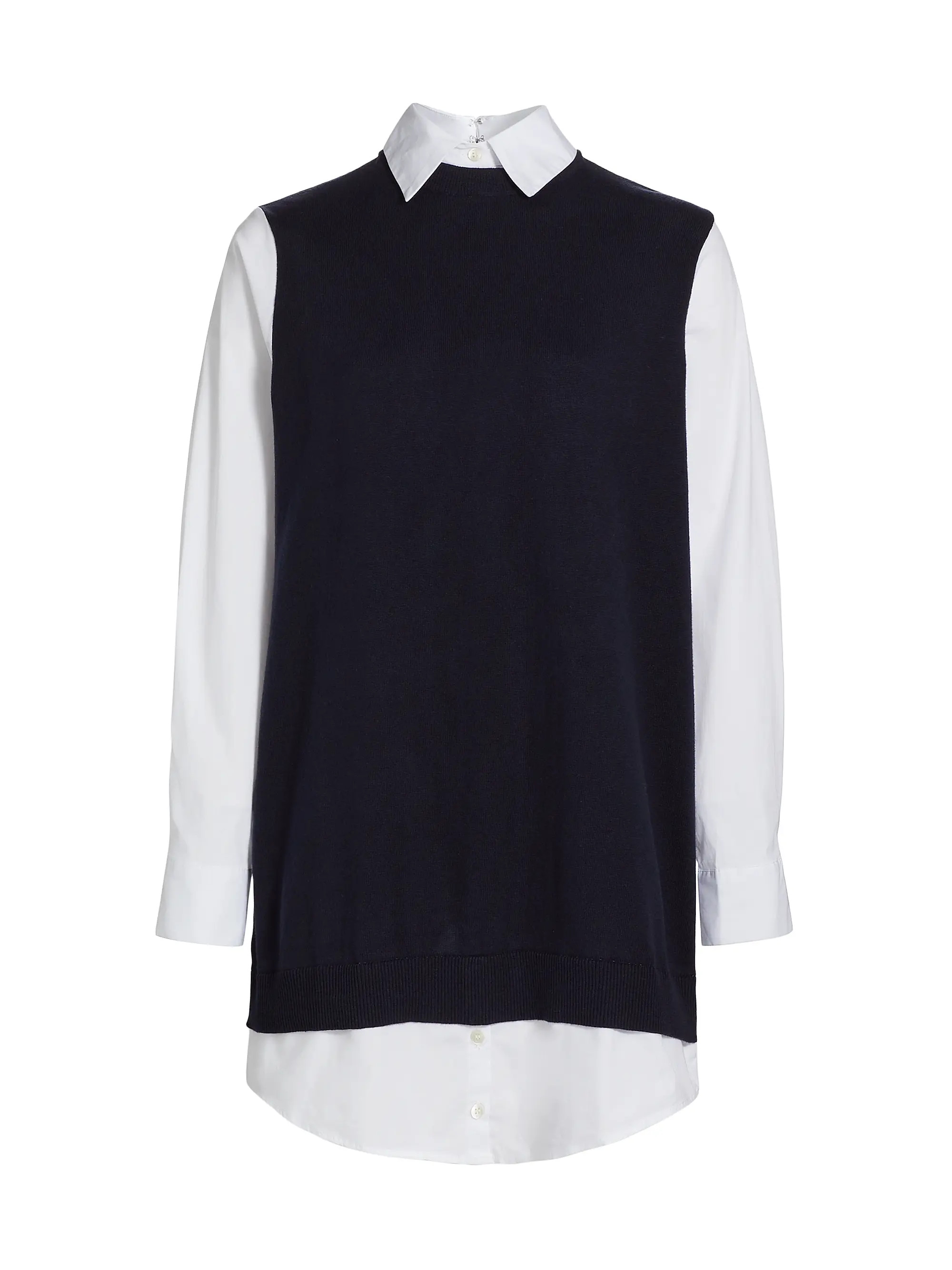 StaudFern Cashmere Poplin Mini Shirtdress | Saks Fifth Avenue