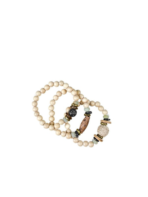 Trio Stack Bracelet Set | Sea Glass | Twine & Twig