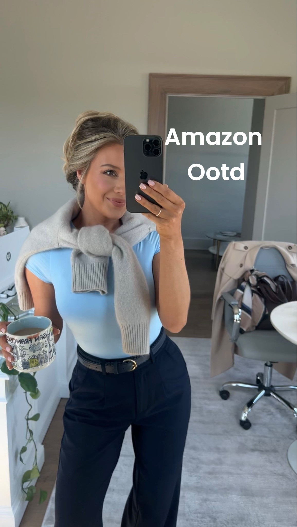 A business casual outfit that is easy yet still put together! 
All from Amazon! 

Wearing size XS in pants! 

#navypants #businesscasualworkwear #falloutfits #work outfits

#LTKWorkwear
