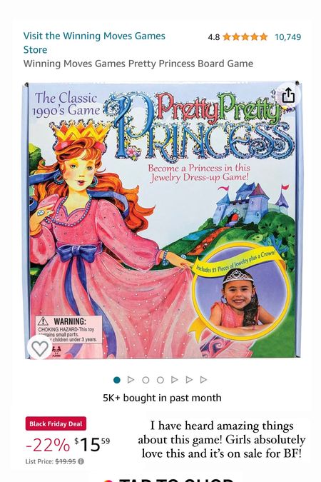 Pretty pretty Princess board game on sale for Black Friday! A fun throwback gift for girls!!! 

#LTKCyberWeek #LTKHoliday #LTKGiftGuide