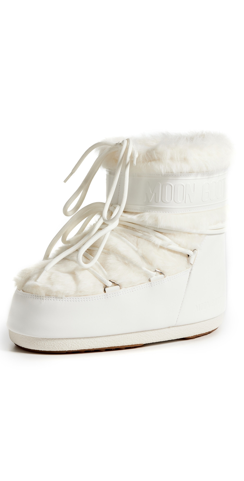 Moon Boot Icon Low Faux Fur Boots Optical White 36/38 | Shopbop