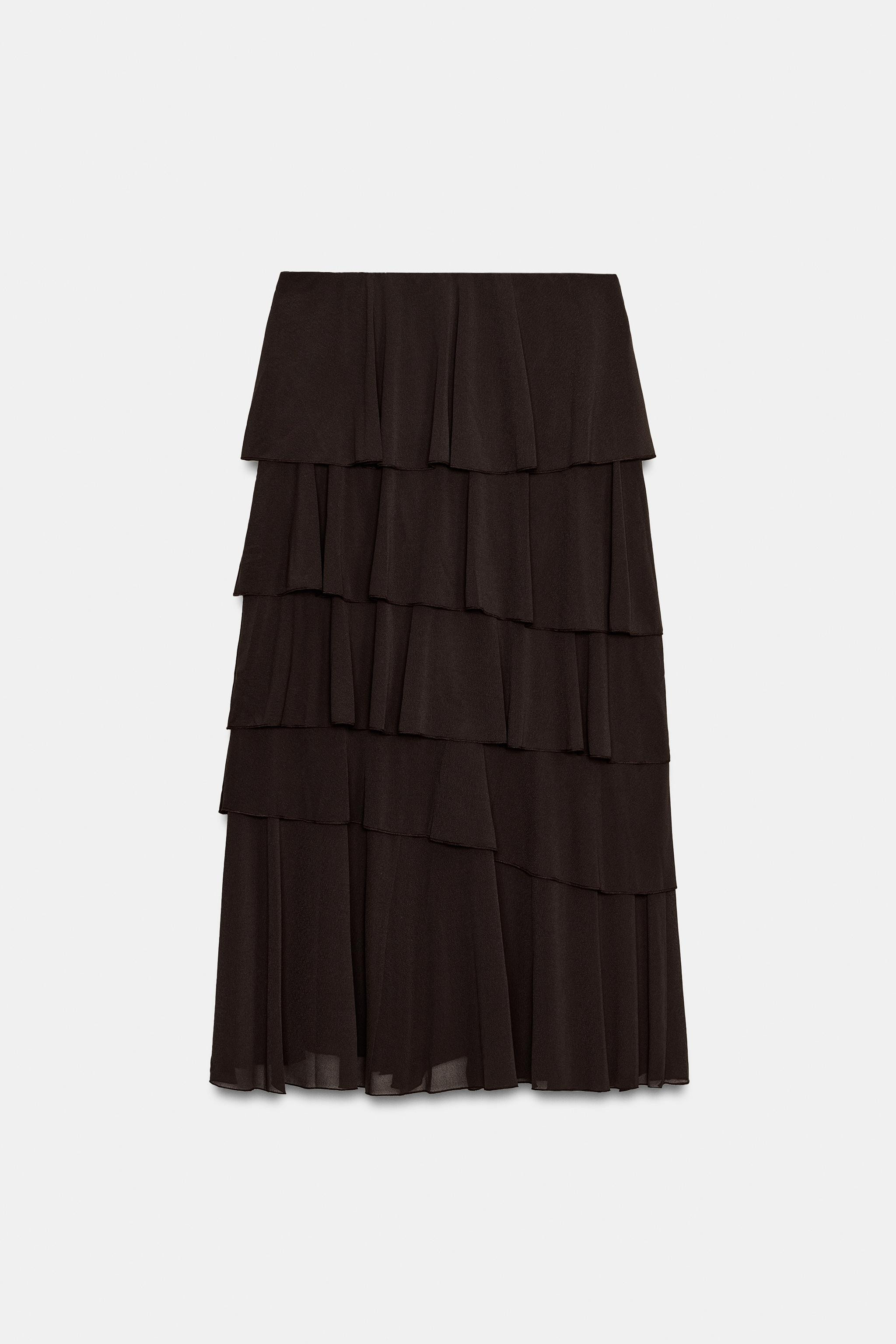 RUFFLED MIDI SKIRT | Zara UK