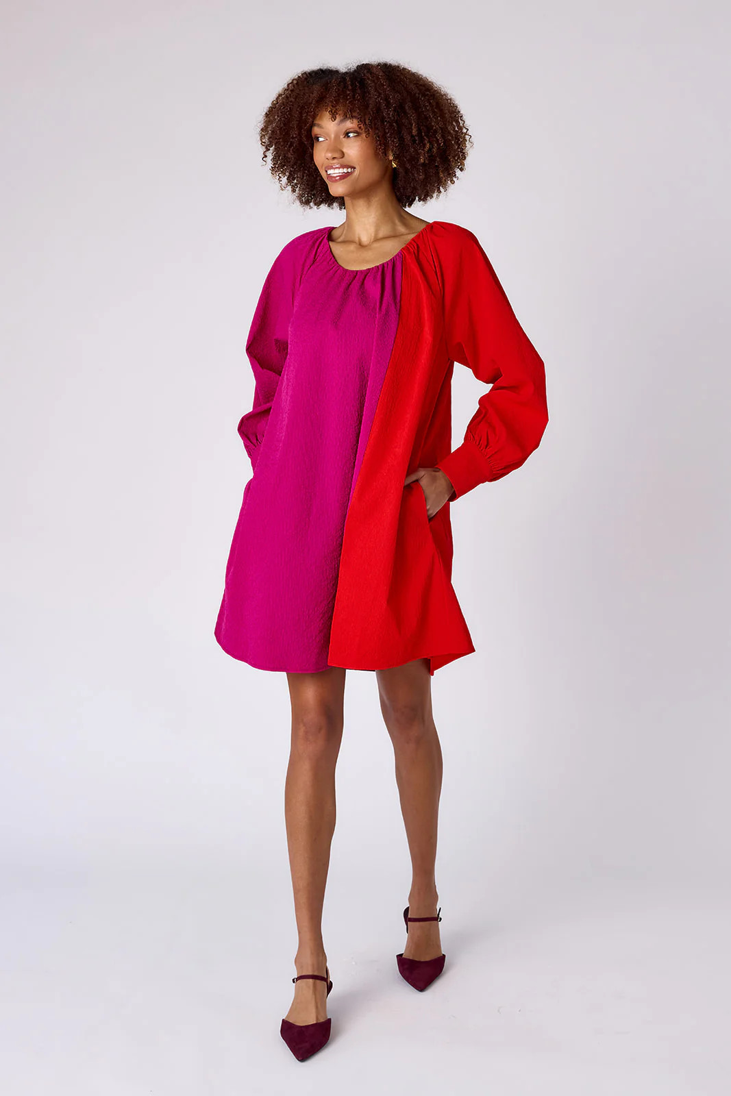 Bentley Dress in Sangria Colorblock | CROSBY by Mollie Burch | CROSBY by Mollie Burch