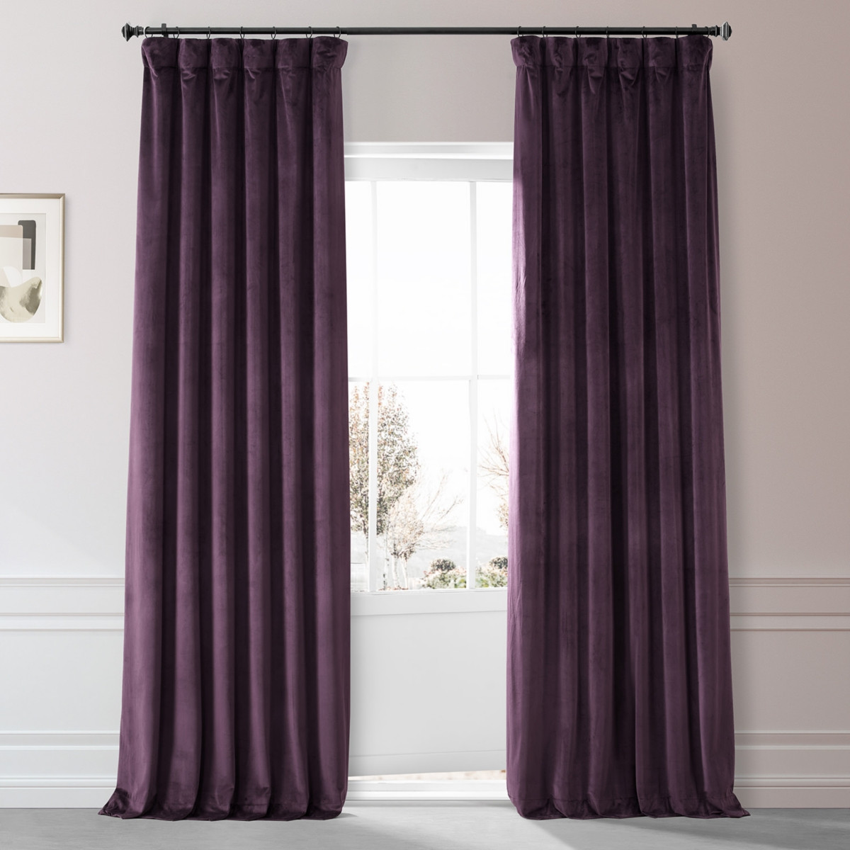 Half Price Drapes Plum Blossom Signature Plush Velvet Hotel Blackout Curtain - Plum blossom | Macy's