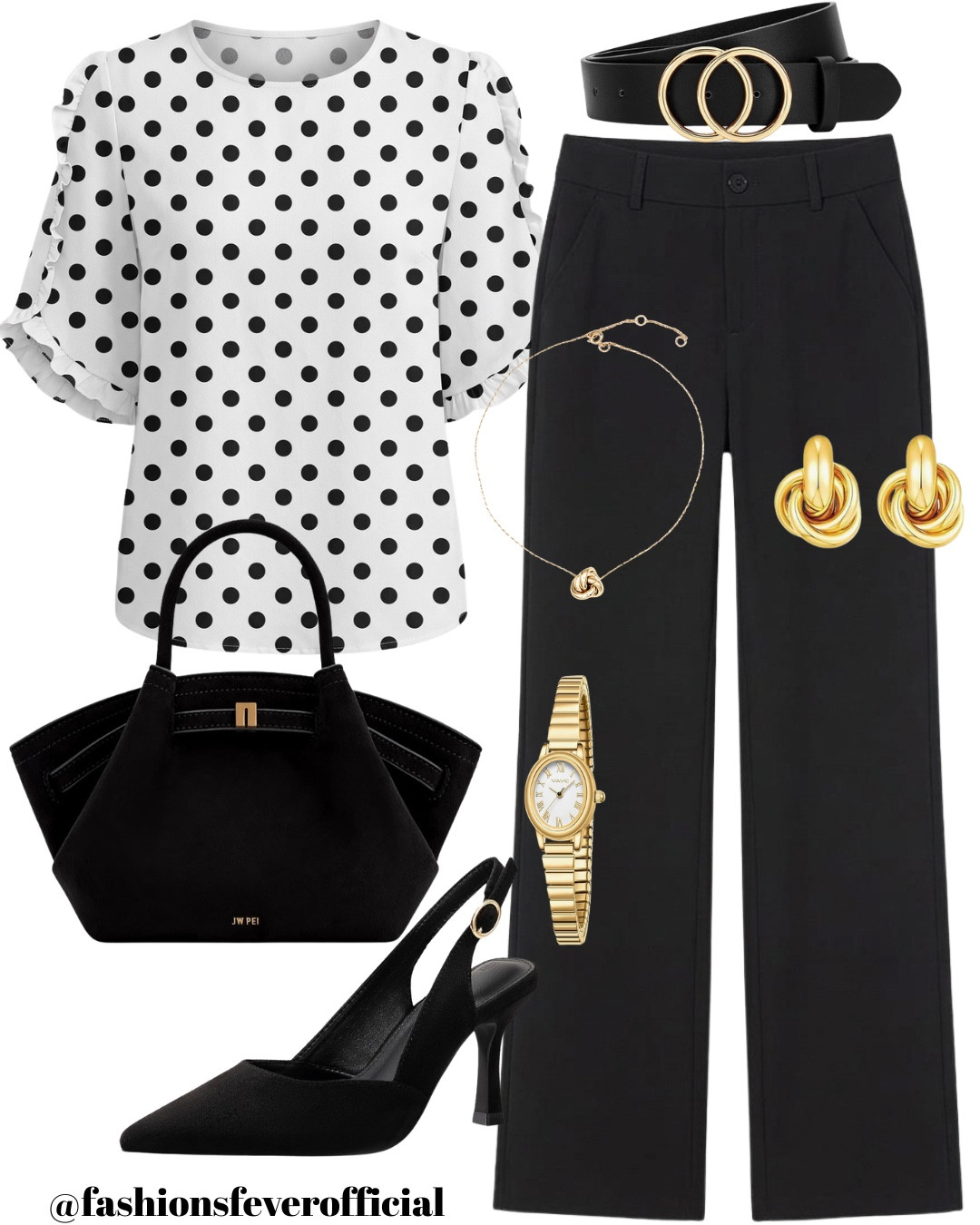 spring outfits 2026

The Perfect Spring Work-to-Dinner Look! 
Looking for the ultimate spring outfit that feels both timeless and trendy? This polka dot and tailored trouser combo is a total mood! The ruffled sleeve detail on this blouse adds the perfect feminine touch to classic high-waisted black pants.
I’m obsessed with how the gold hardware on the belt and knotted earrings elevates the entire vibe. Whether you’re heading to the office, a business lunch, or a spring brunch in the city, this look is a 10/10.
Shop the look below! 👇
• Top: Polka dot ruffle sleeve blouse
• Pants: High-waisted wide-leg trousers (so flattering!)
• Accessories: Double ring belt + gold knot statement earrings
• Heels: Classic black slingback pumps
#LTKworkwear #LTKstyletip #SpringFashion #OfficeOOTD #PolkaDots #CapsuleWardrobe #OldMoneyAesthetic #SpringOutfits #QuietLuxury #WorkWearStyle #LTKFashion

#LTKSeasonal #LTKootd