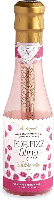 Baublerella | Pop, Fizz, Bling Brush | Limited Edition Pink Bottle | On-The-Go Jewelry Cleaner | ... | Amazon (US)