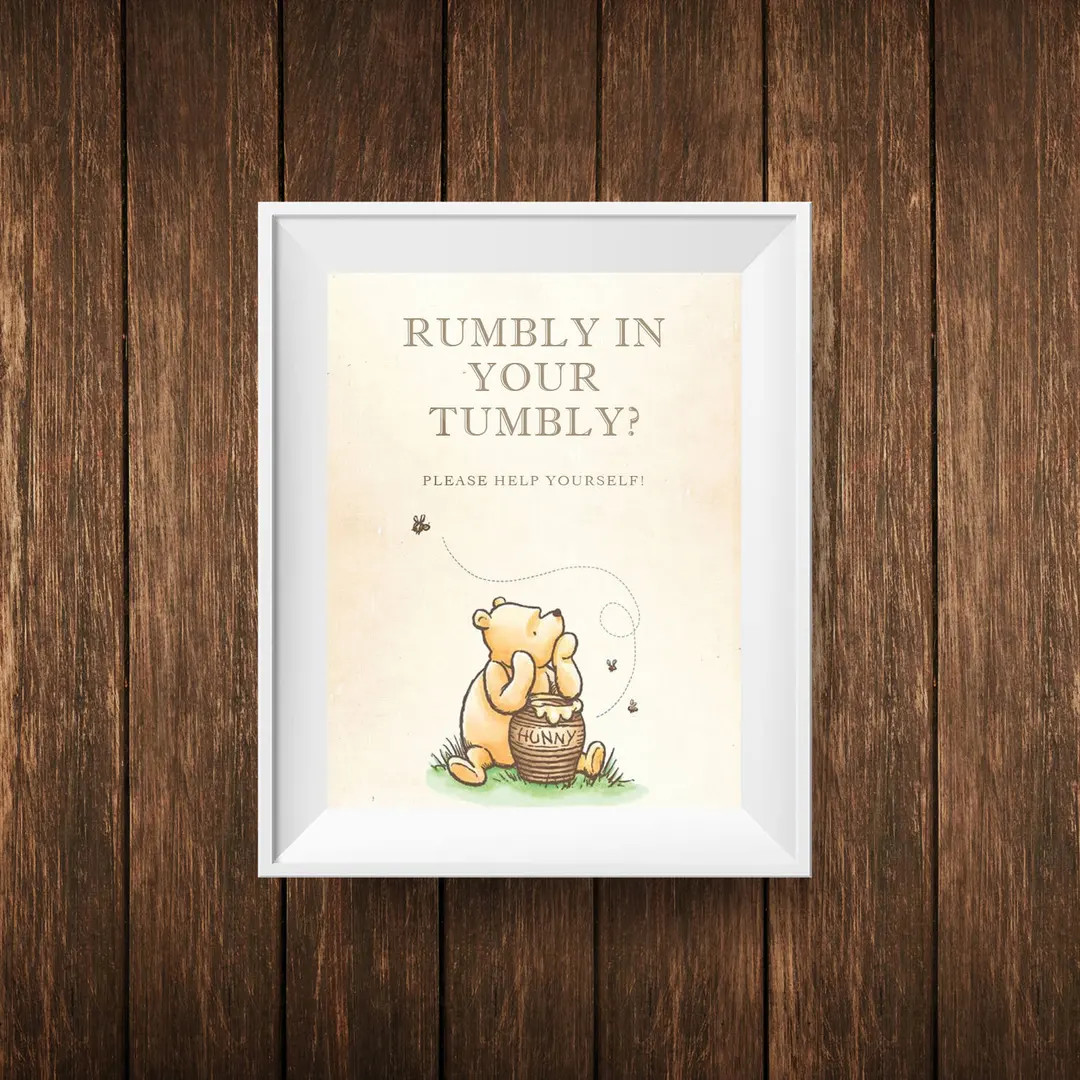 PRINTABLE  Classic Pooh Quote 'rumbly in Your Tumbly' - Etsy | Etsy (US)