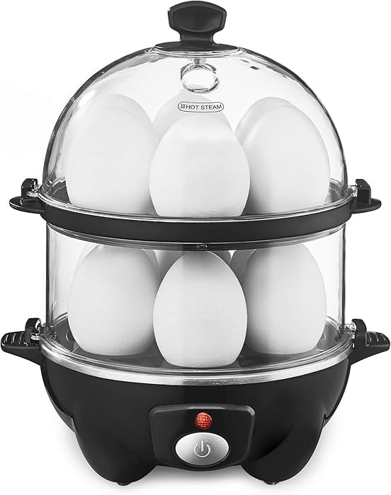 BELLA Double Tier Electric Egg Cooker and Omelet Maker with Auto Shut Off, for Easy to Peel, Poac... | Amazon (US)