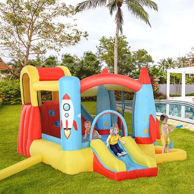 11.14' x 9.18' Bounce House with Water Slide and Air Blower | Wayfair North America