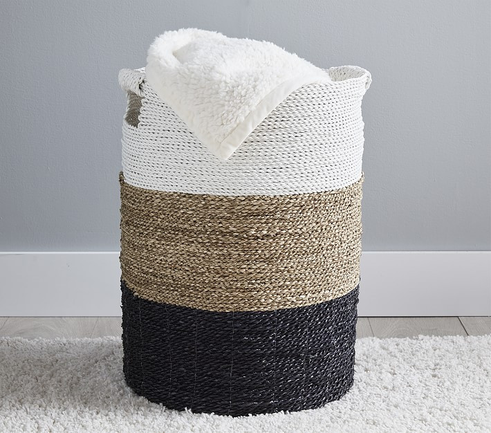 west elm x pbk Tricolor Hamper | Pottery Barn Kids