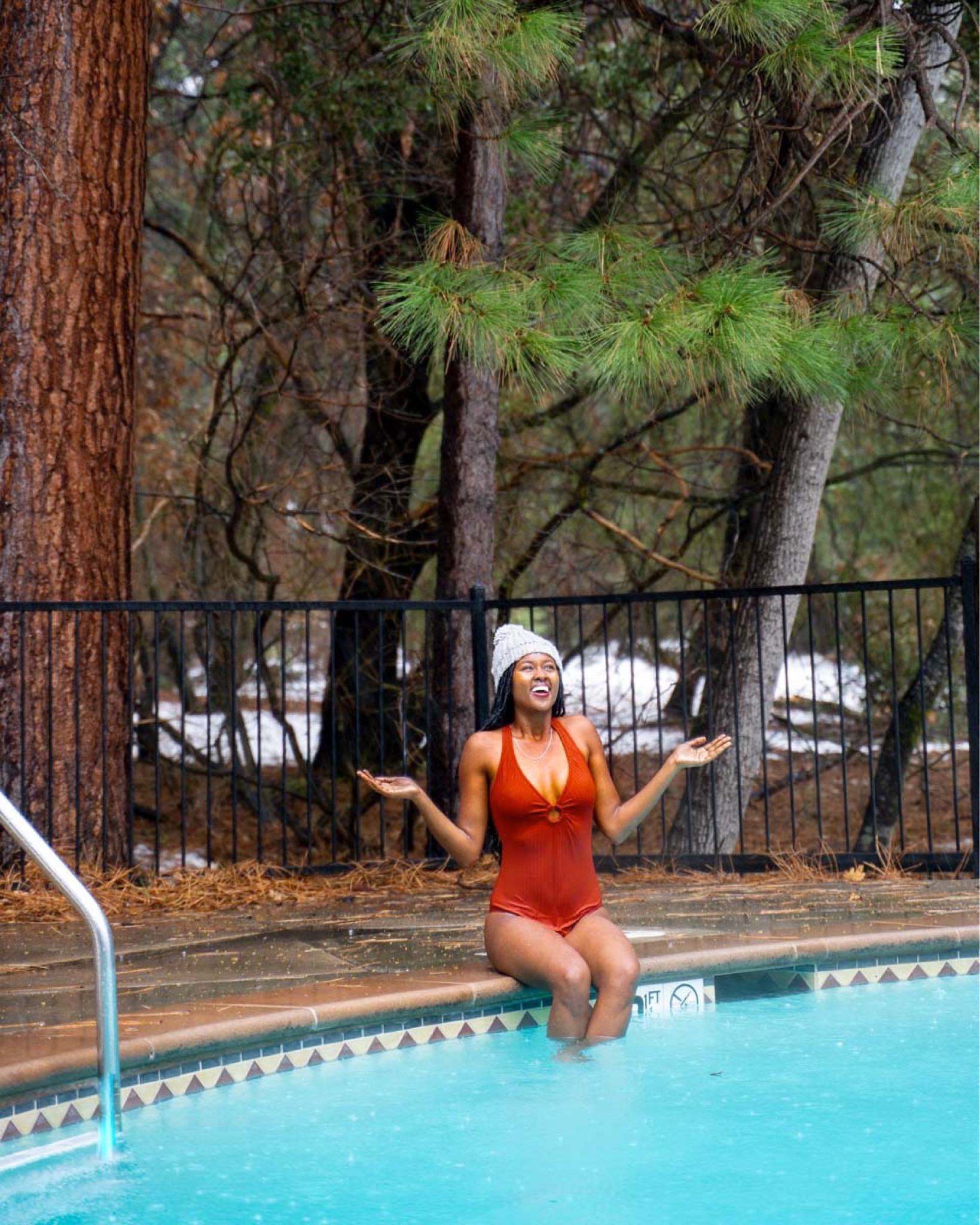 Red/orange one piece swimsuit 

#LTKswim #LTKtravel