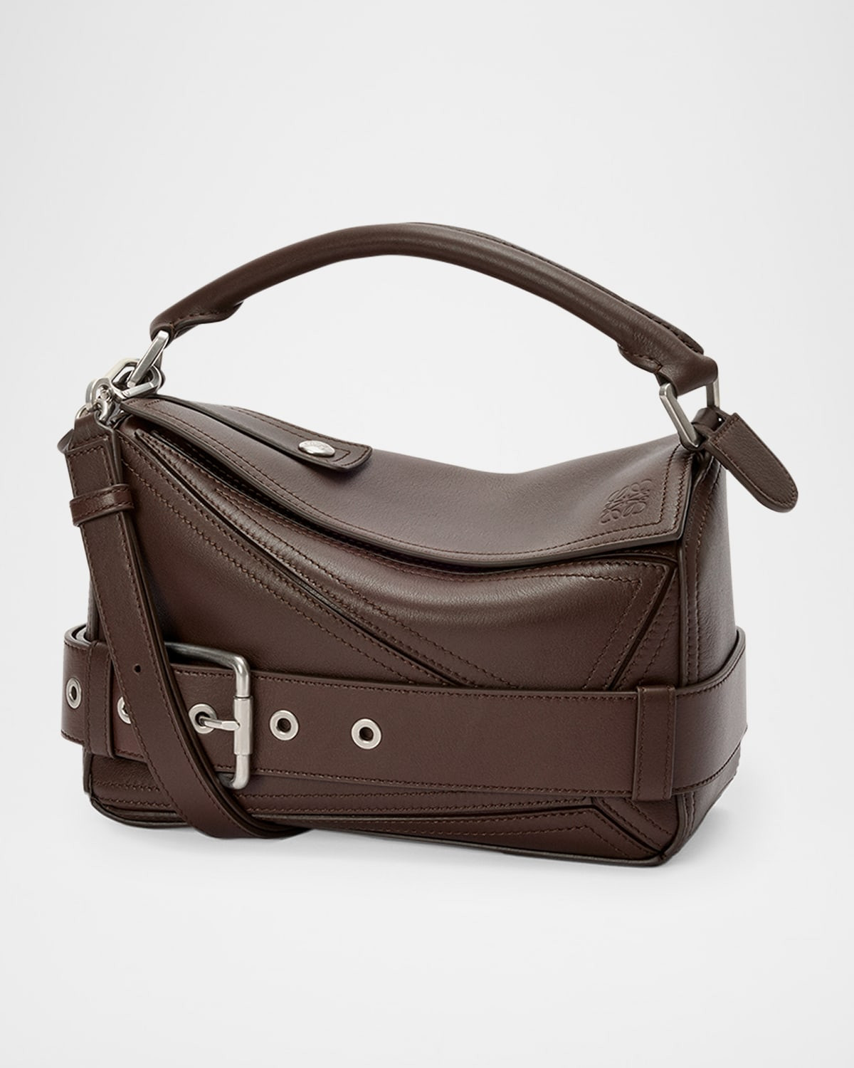 Puzzle Biker Top-Handle Bag in Shiny Leather | Neiman Marcus