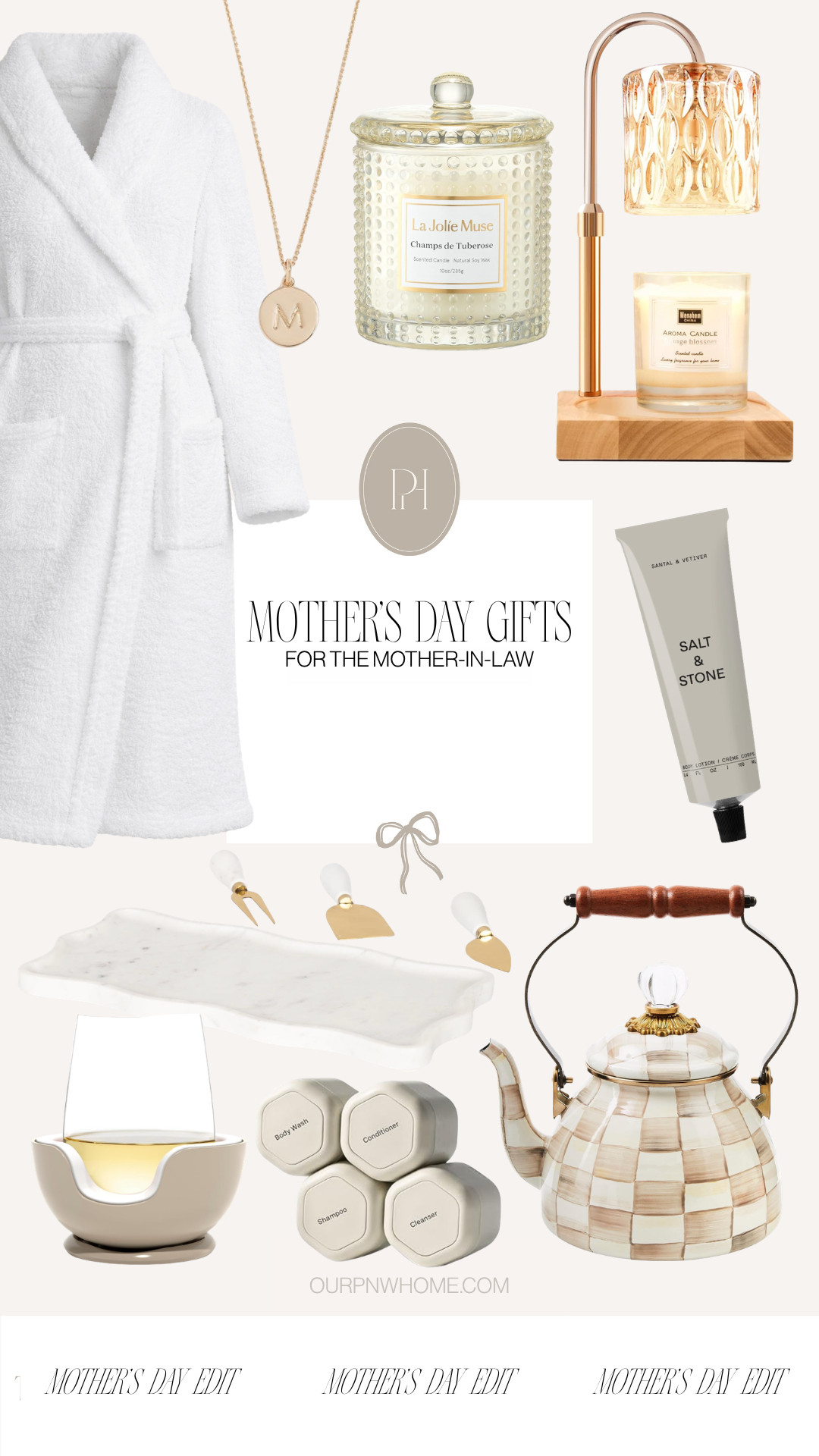 Amazon gift finds for your mother-in-law this Mother's Day!

Mother's Day gifts, fuzzy bathrobe, white bathrobe, initial necklace, candle, candle warmer, hand cream, marble cheese board, tea kettle, checkerboard kettle, neutral tea kettle, charcuterie board, chilled wine glass, travel capsule, toiletries container, gifts for mom 

 #LTKMothersDay #LTKmomlife #LTKSeasonal