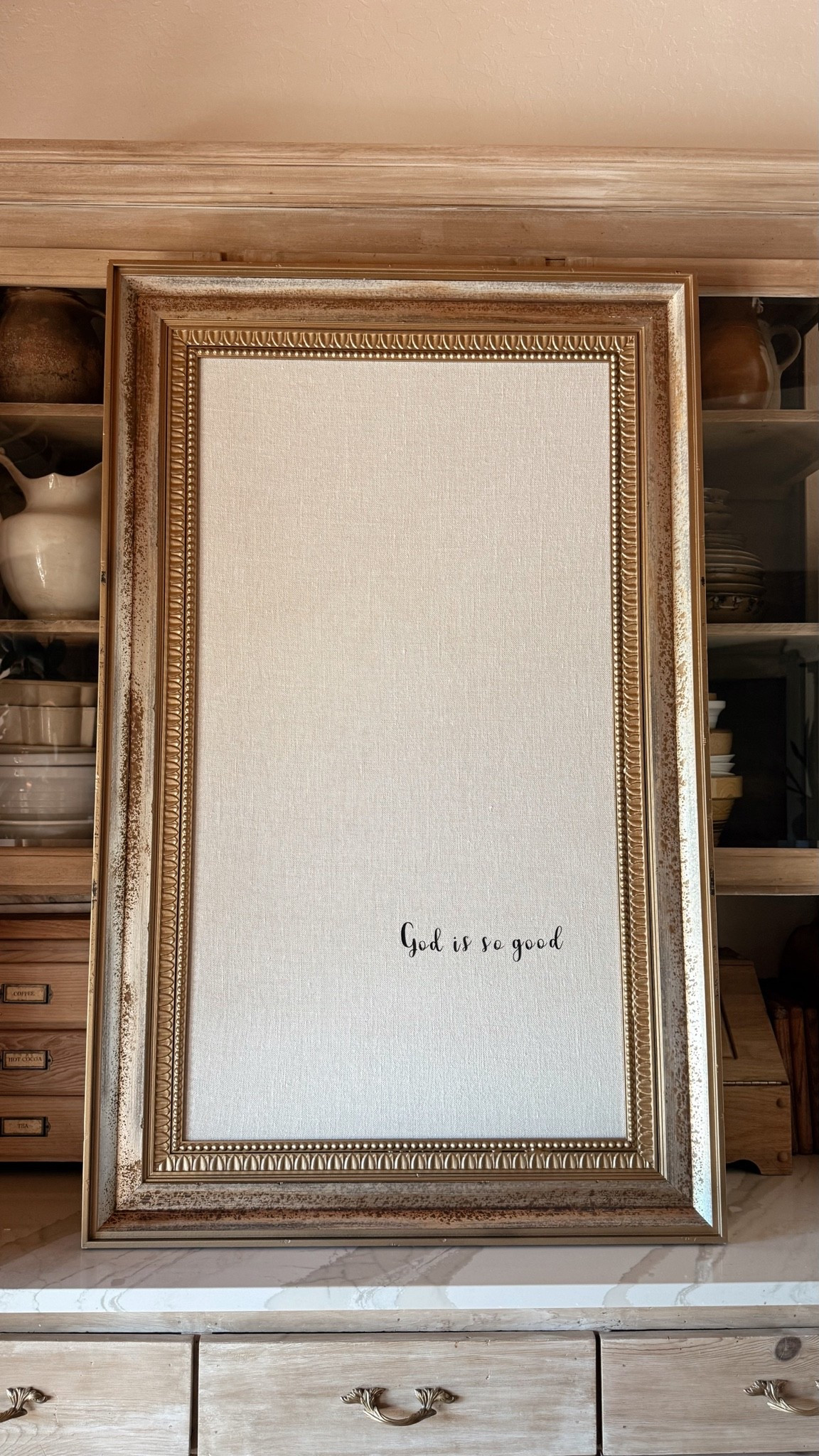 Fave gold spray paint and the iron on letters I used…