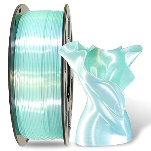 MIKA3D Silk Shiny Luster Cyan PLA 3D Printing Filament, 1KG 2.2Lbs 1.75mm 3D Print Material with High Diameter Accuracy, Neatly Wound Silk PLA Widely Support for FDM 3D Printers | Amazon (US)
