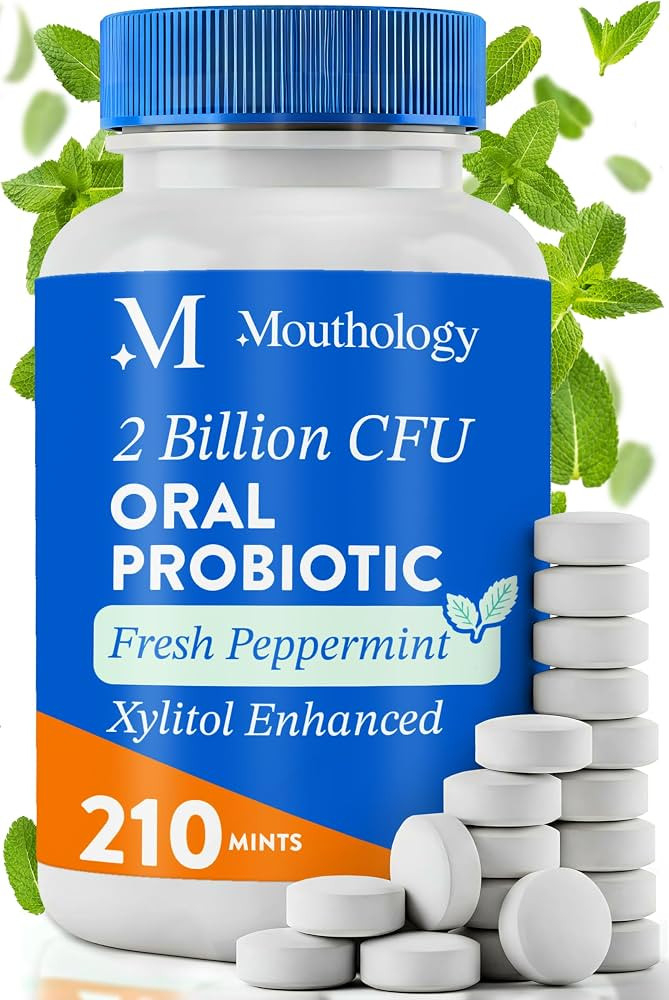 Mouthology Oral Probiotics for Mouth Bad Breath with Xylitol (210 Count Mints), Dental Probiotic,... | Amazon (US)