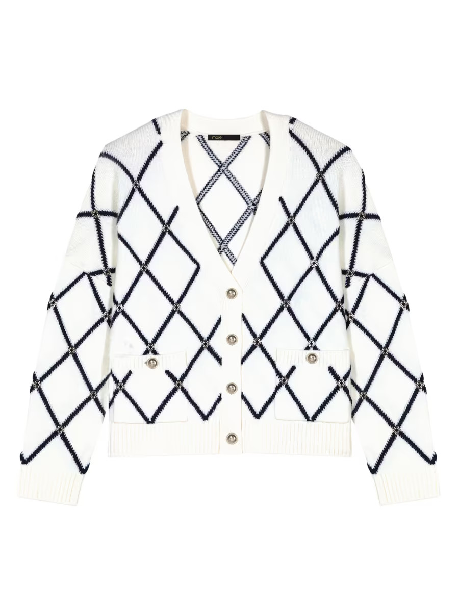Diamond Pattern Knitted Cardigan | Saks Fifth Avenue