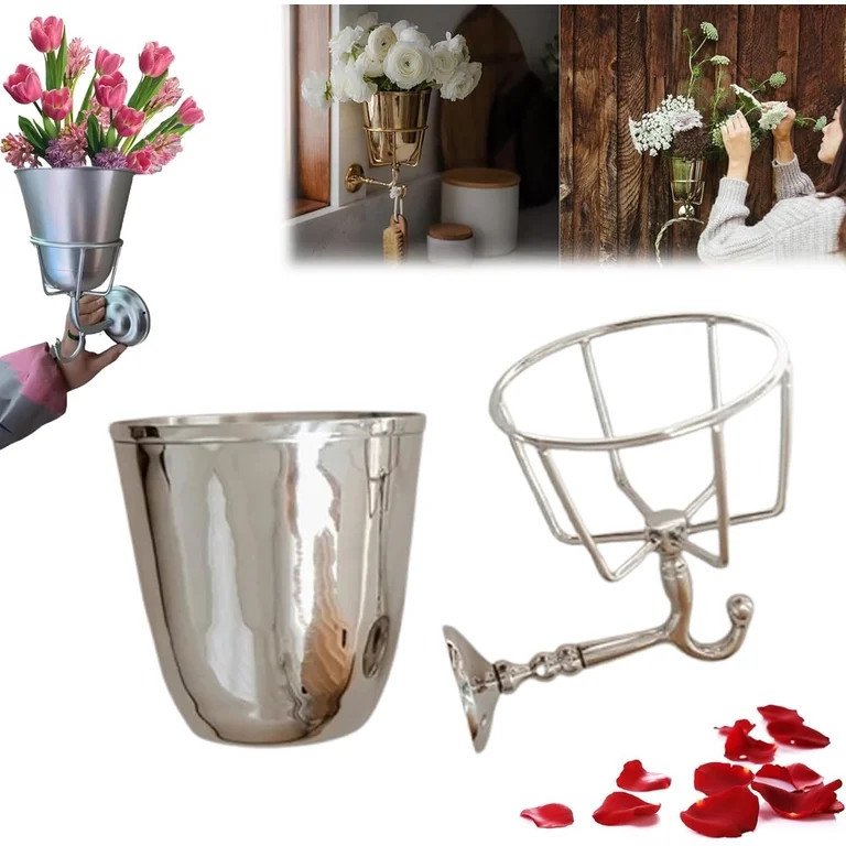 Handcrafted Opal Wall Vessel,Vintage Wall Vase for Brass Flowers,Multi-Function Hanging Organizer... | Walmart (US)