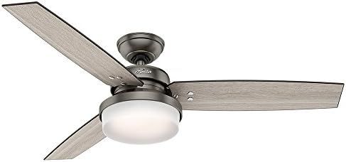 Hunter Sentinel Indoor Ceiling Fan with LED Light and Remote Control, 52", Brushed Slate | Amazon (US)